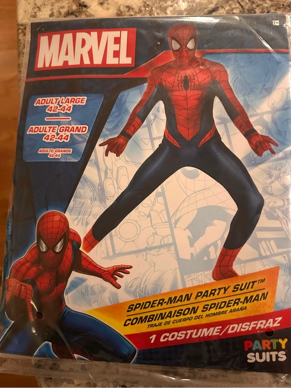 Marvel Spider-Man Costume - Red, Blue & Black Suit. Size 42/44-NWT